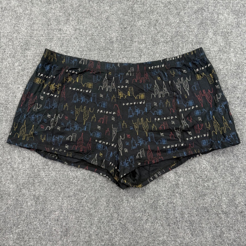 Friends Pajama Shorts XXL Black NYC Skyline Graphic Sleepwear Womens